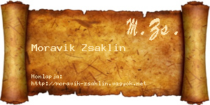 Moravik Zsaklin névjegykártya